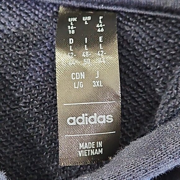 Adidas Women's Sz L Cheetah Print Pullover Hoodie in Navy Cropped Yoga Gym EUC - Picture 5 of 9